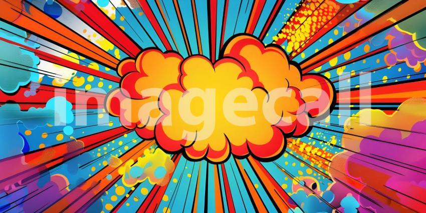 Pop art retro comic background - Ai Generated