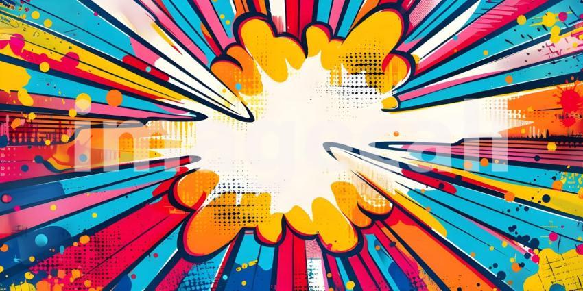 Pop art retro comic background - Ai Generated