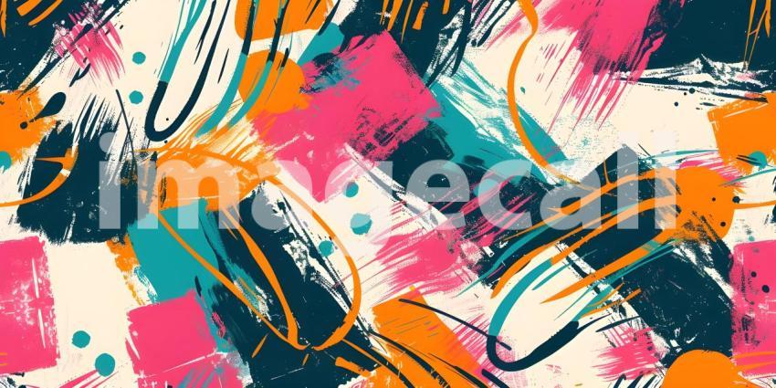 Scribble print seamless pattern background - Ai Generated