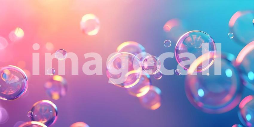 Solid Color Abstract soap bubble background - Ai Generated