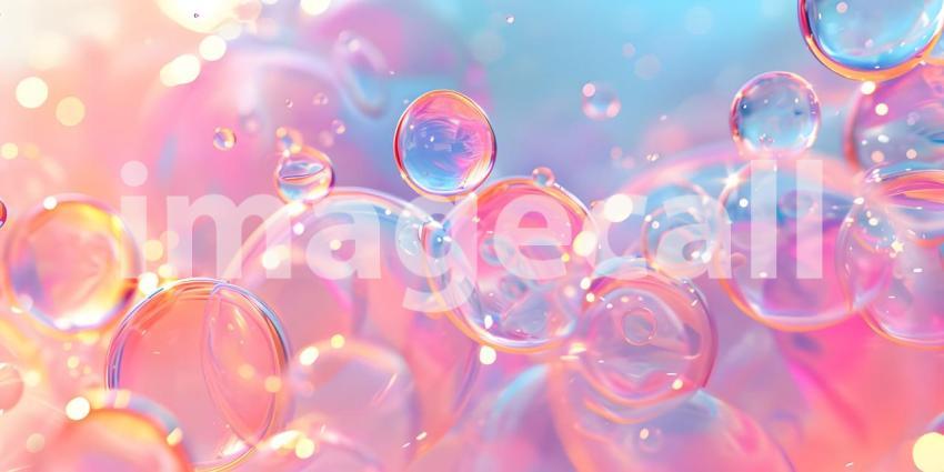 Solid Color Abstract soap bubble background - Ai Generated