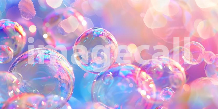 Solid Color Abstract soap bubble background - Ai Generated