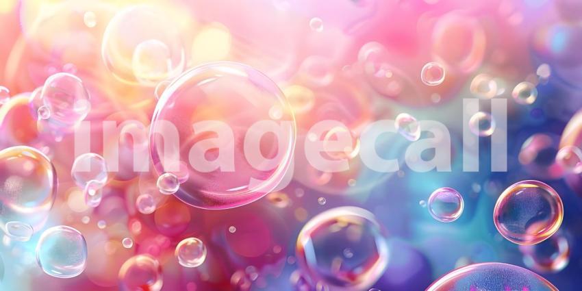 Solid Color Abstract soap bubble background - Ai Generated