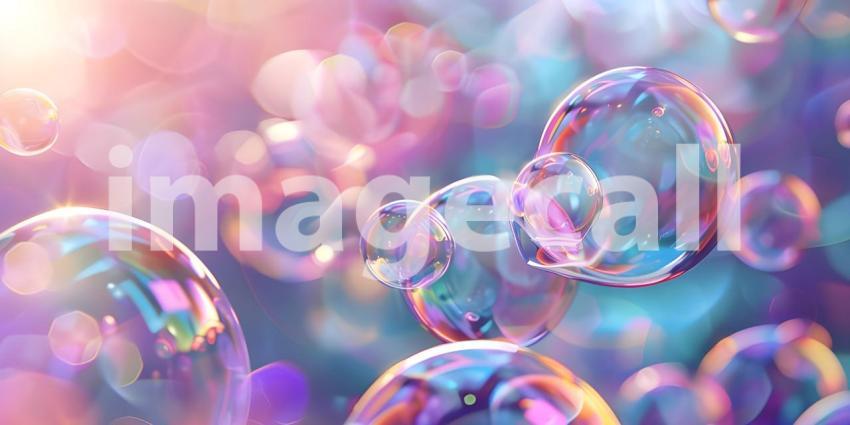 Solid Color Abstract soap bubble background - Ai Generated