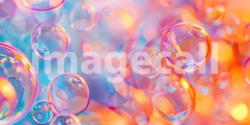 Solid Color Abstract soap bubble background - Ai Generated