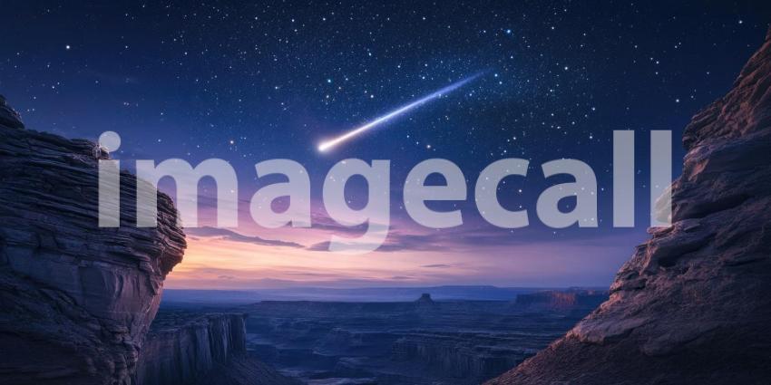 Stunning Night Sky Shooting Star over City Lights