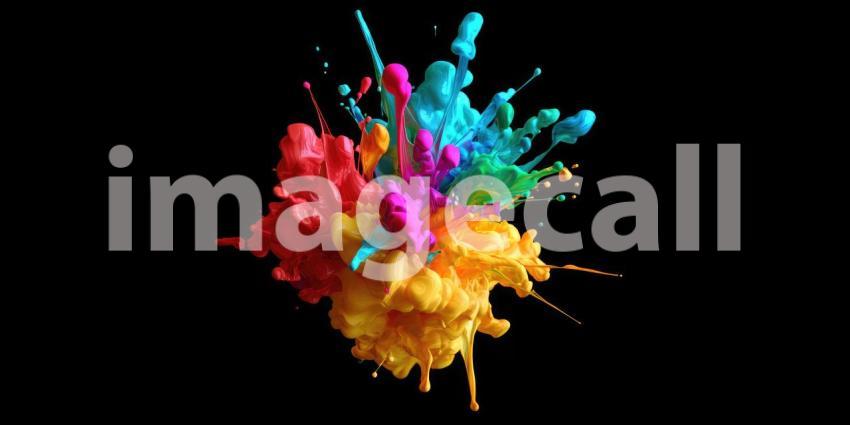 Vibrant Color Explosion Stunning Rainbow Ink Burst Background