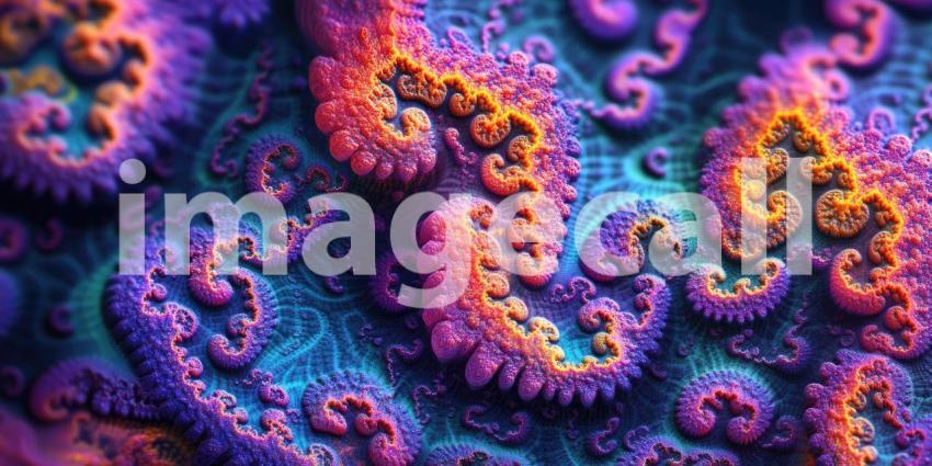 Vibrant Cosmic Coral Reef Abstract Background Texture
