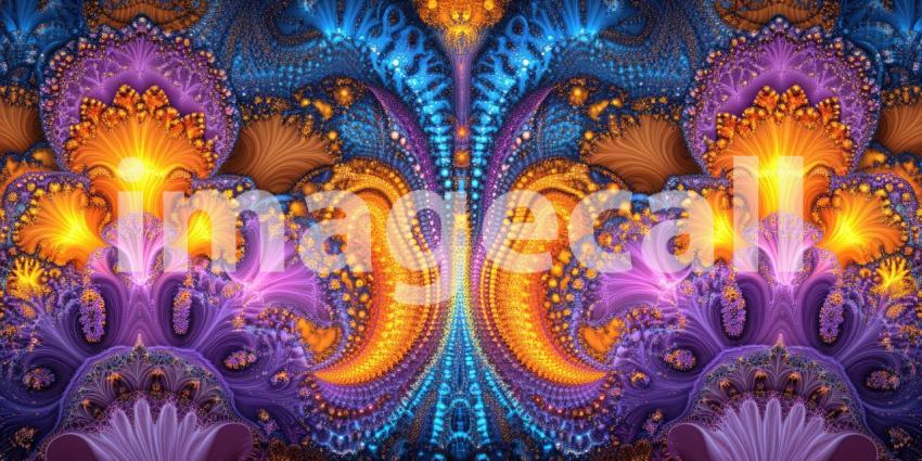 Vibrant Cosmic Abstract Art Fiery Nebula Background