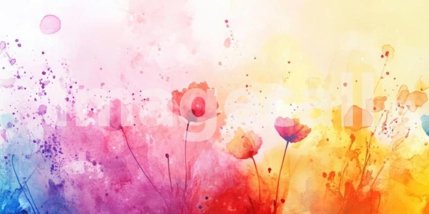 Colorful Watercolor Flower Background