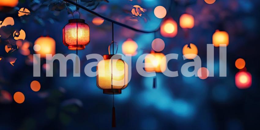 Magical Lantern Lights Enchanting Night Scene Backgrounds  Stock