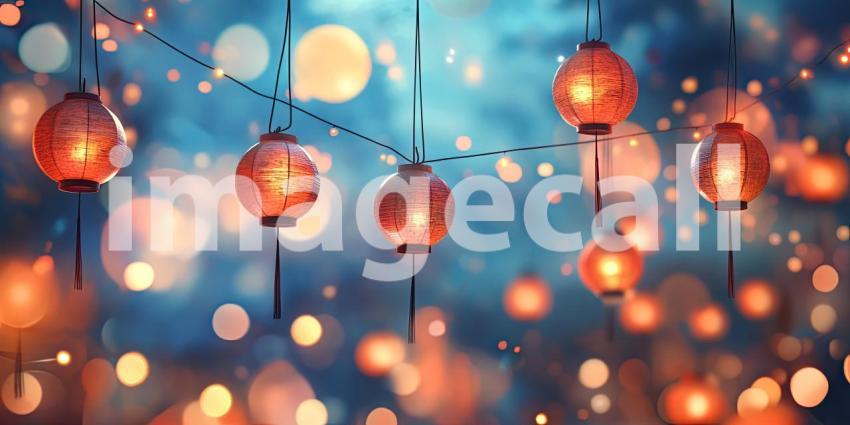 Magical Lantern Lights Dreamy Bokeh Background Image