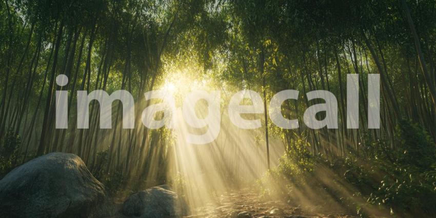 Sunlit Forest Path Nature Background Image