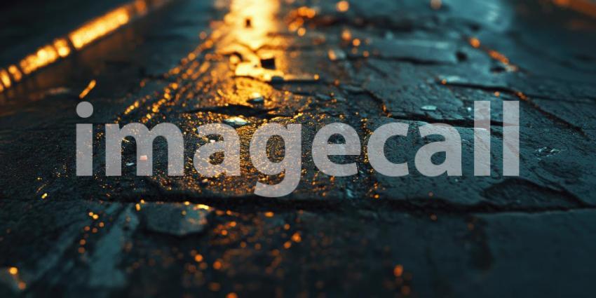 Dark Wet Texture Abstract Background Image with Glowing Embers