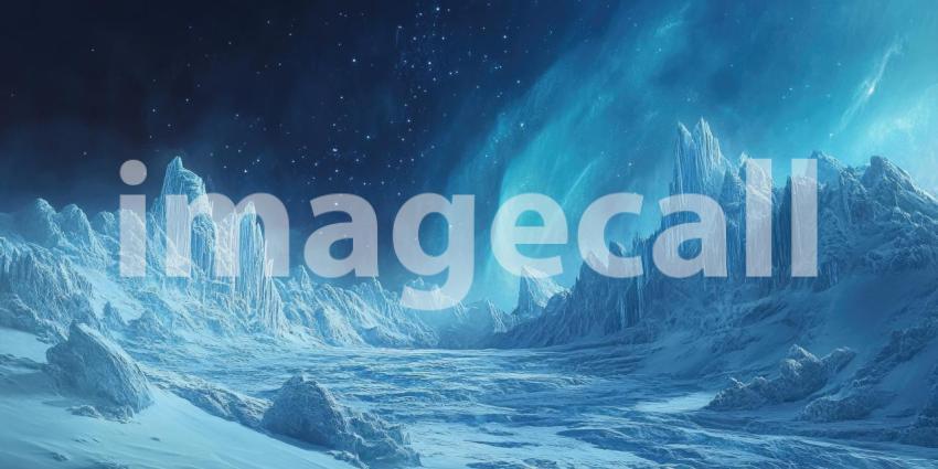 Stunning Frozen Planet Landscape Fantasy Background