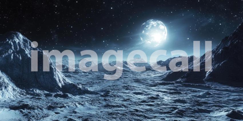 Stunning Night Sky Moonlit Winter Landscape