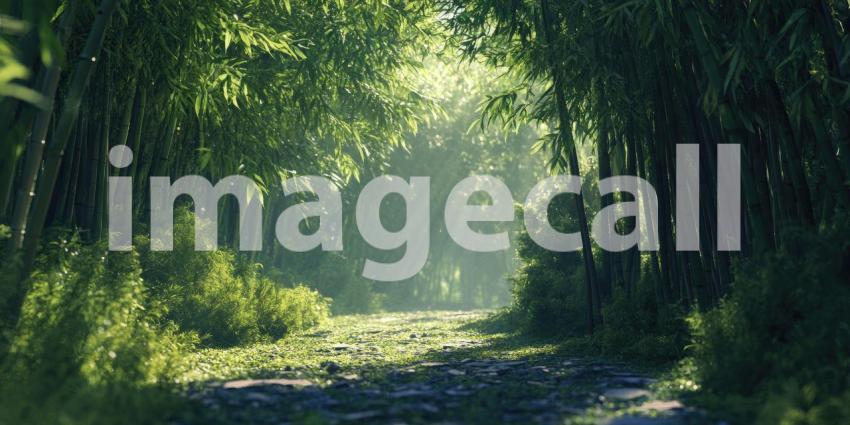 Sunlit Forest Path Nature Photography Background