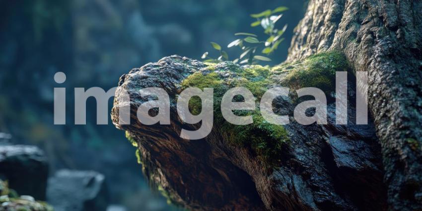 Moss Covered Rock Stunning Nature Background Image