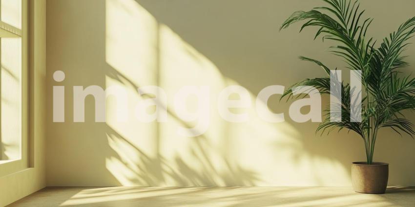 Sunlit Room with Indoor Plant Peaceful Home Decor and Interior D