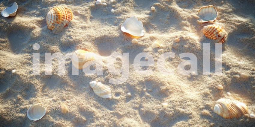 Seashells Beach Sand Texture Background Image