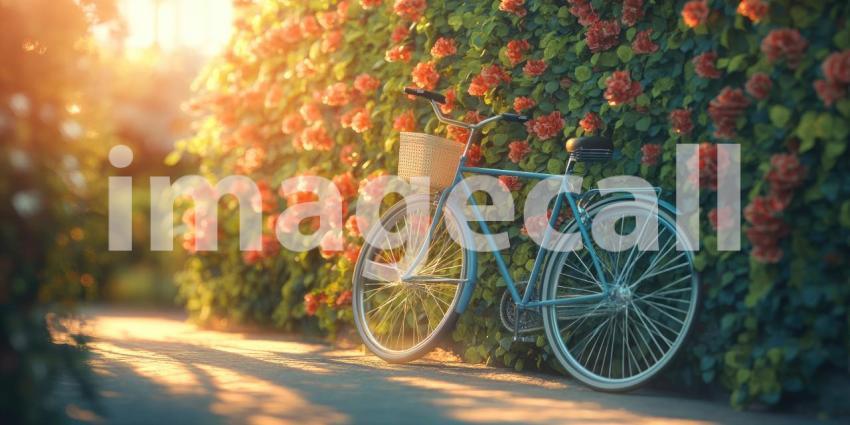 Beautiful Bicycle in a Flower Garden Stunning Nature Photography