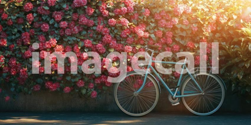 Stunning Bicycle in a Blooming Garden Springtime Bike Wallpaper