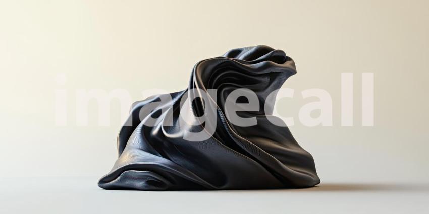 Abstract Black Sculpture Dark Draped Form