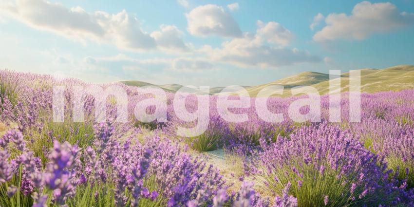 Stunning Lavender Field Landscape Peaceful Nature Photography