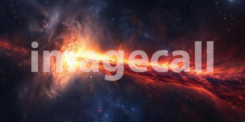 Cosmic Nebula Fiery Space Background Image