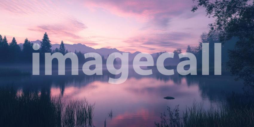 Serene Lake at Sunrise A Breathtaking Nature Scene