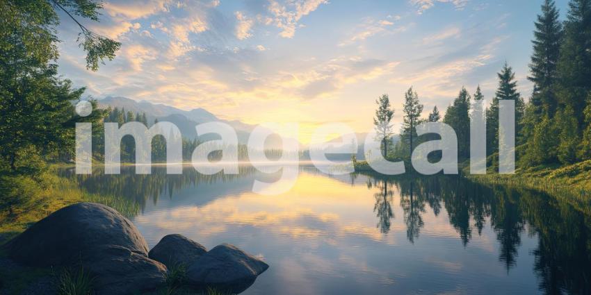 Sunrise Lake Peaceful Nature Scene