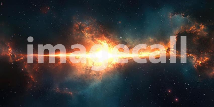 Cosmic Nebula Bright Starburst Galaxy Background