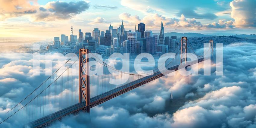 City in the Clouds Futuristic Metropolis Above the Cloudscape