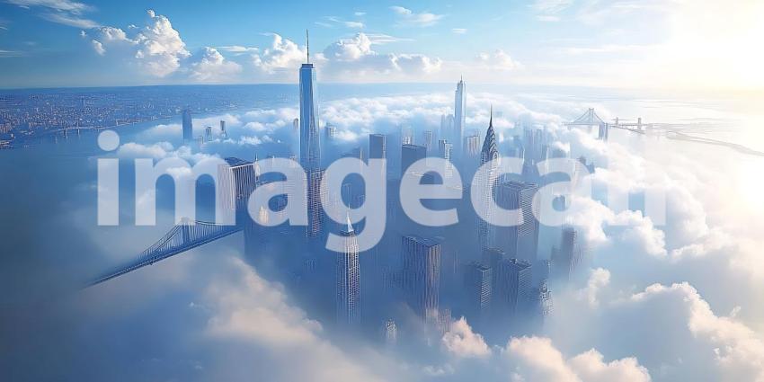 Cloud City Futuristic Metropolis Above the Clouds  Stunning Aeri