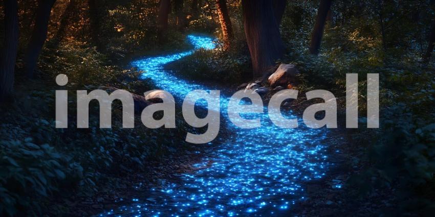 Magical Bioluminescent River A Stunning Nighttime Nature Scene