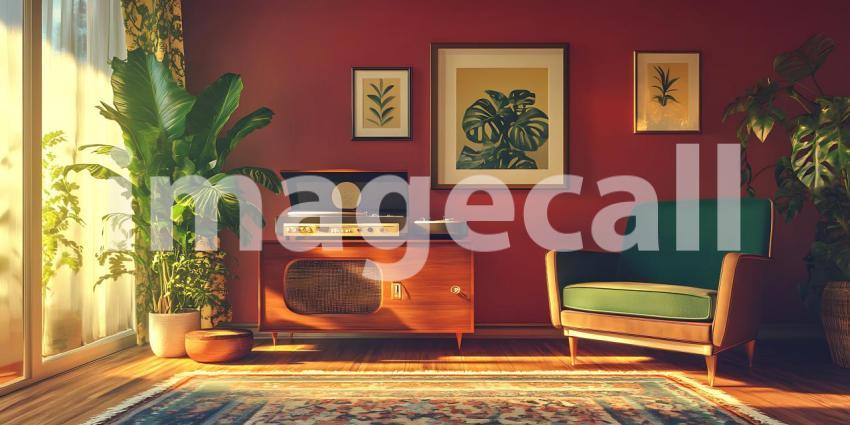 Vintage Living Room Interior Design Mid Century Modern Decor