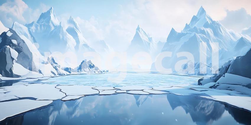 Stunning Frozen Mountain Landscape Breathtaking Winter Scenery