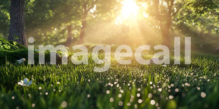 Sunlit Forest Meadow Nature Photography Spring Flowers Golden Ho