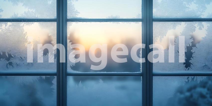 Condensation on Window Winter Sunrise Cold Weather
