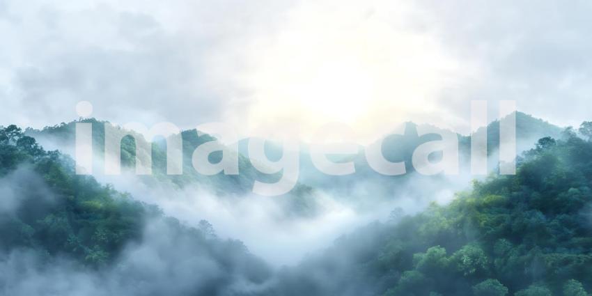 Serene Misty Mountains A Breathtaking Nature Scene