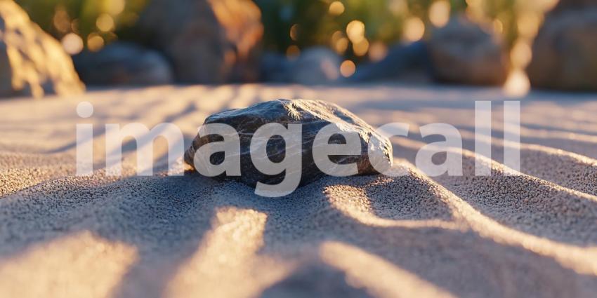Zen Garden Sand Stone Texture Background Image