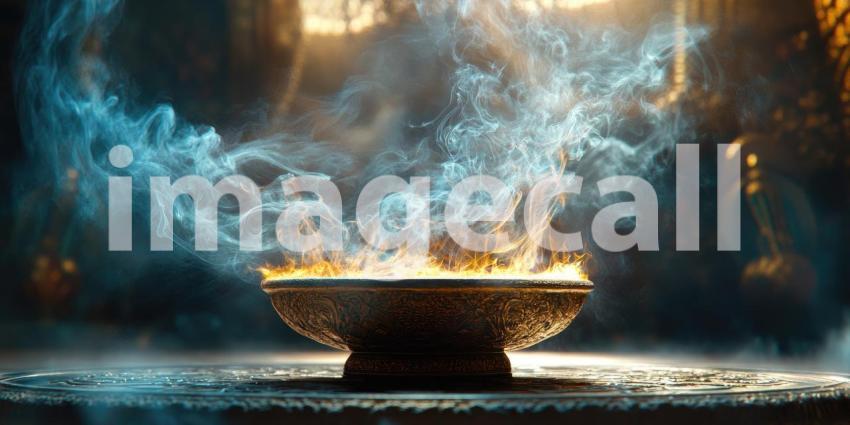 Mystical Smoke Bowl Fantasy Background Image