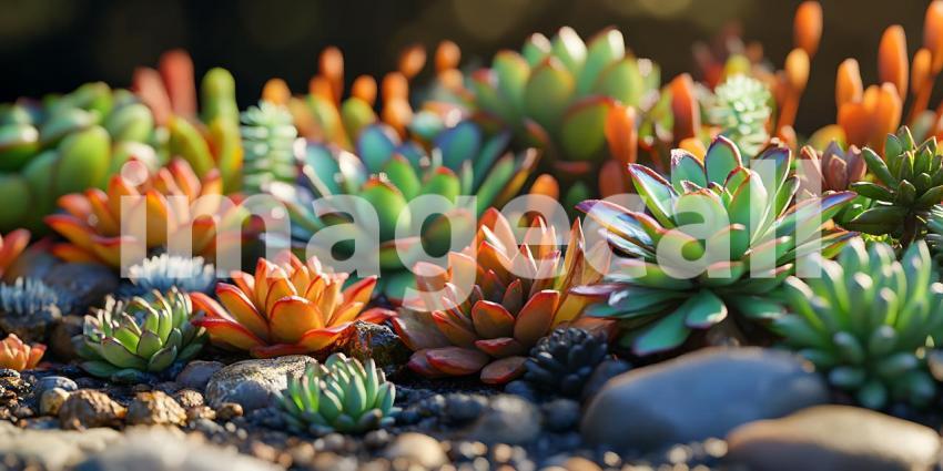 Vibrant Succulent Garden Colorful Plants and Textures