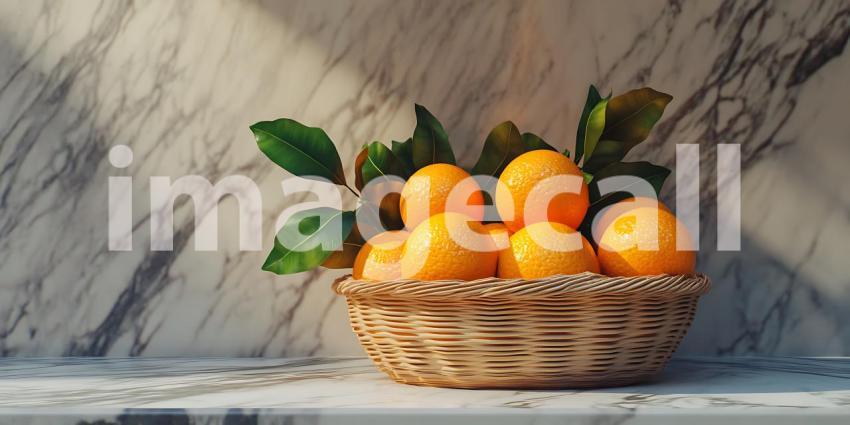 Basket of Oranges Still Life Painting