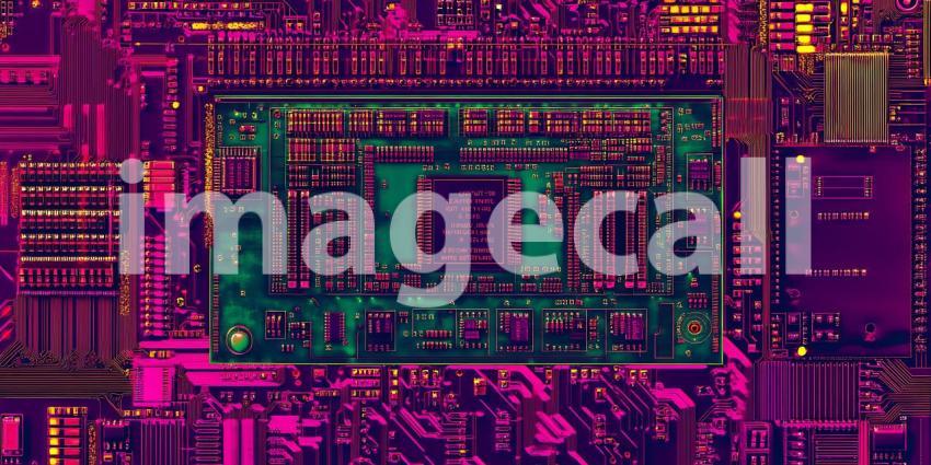 Closeup of Circuit Board Tech Background Image
