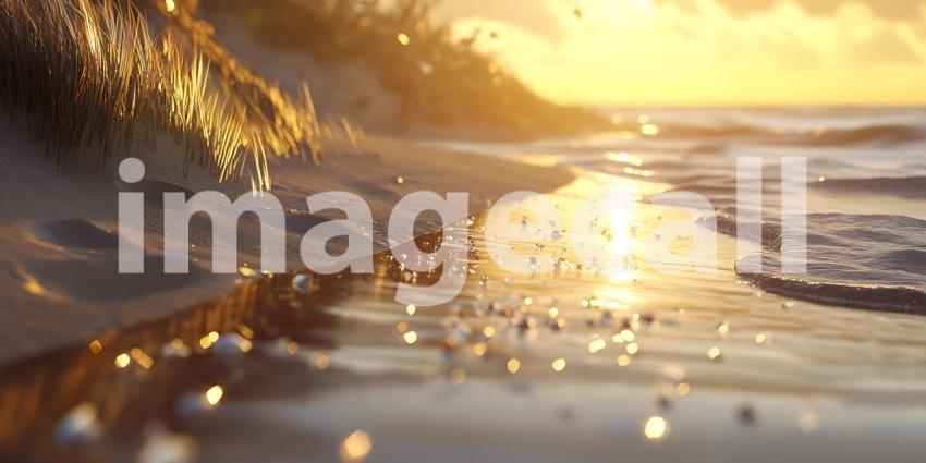 Golden Hour Beach Sunrise Stunning Coastal Scene