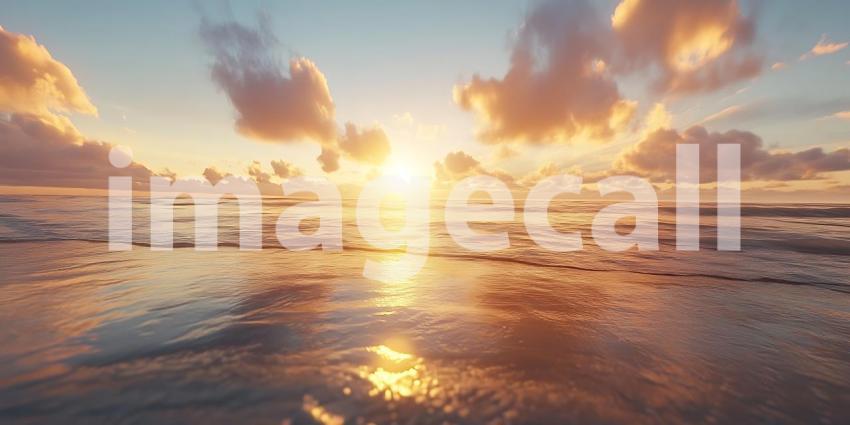 Stunning Sunset Over Calm Ocean Waters