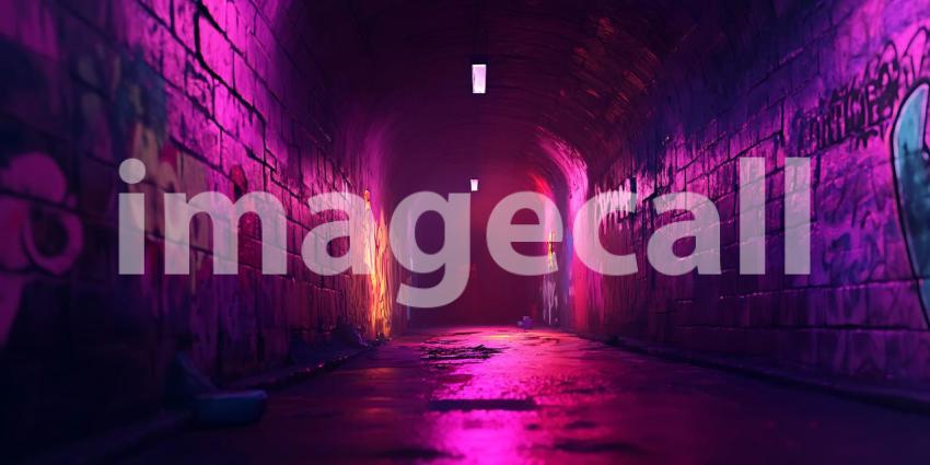 Neon Alleyway Night Cityscape Image