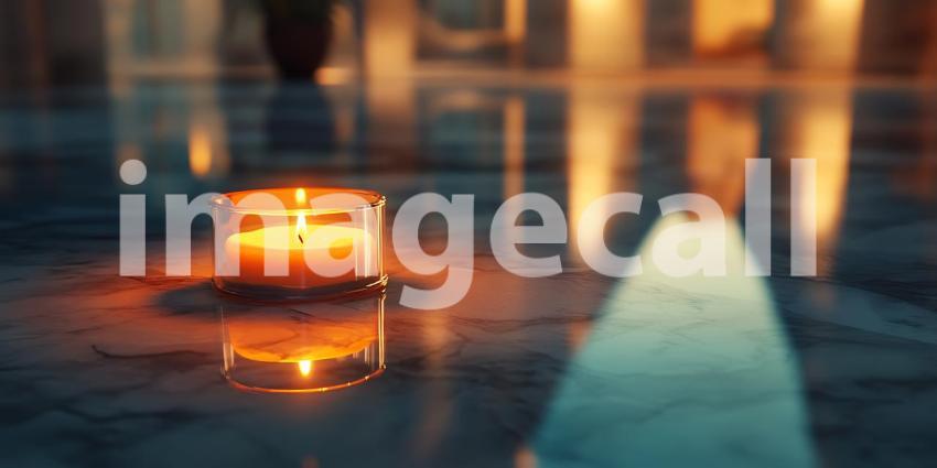 Candlelight Reflection Water Background