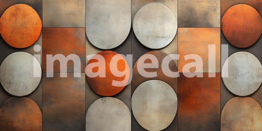 Abstract Geometric Texture Background Orange Brown and Gray Circ